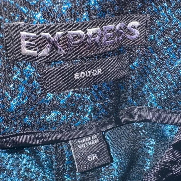 Express Women's Dark blue marled pull on pants . Size 8. Inseam 26 length 37. - Picture 2 of 7